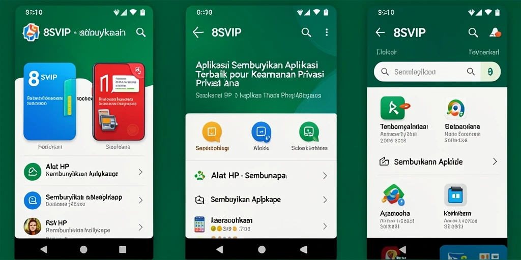 Tampilan antarmuka utama aplikasi 8SVIP untuk menyembunyikan aplikasi.