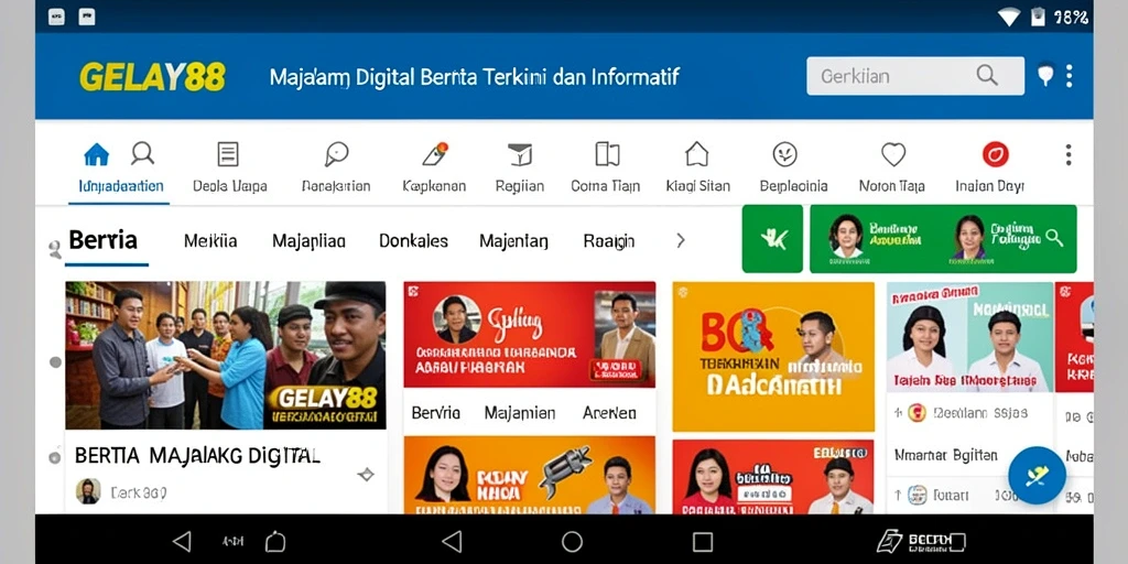 Tampilan antarmuka modern dalam aplikasi Majalah Digital GELAY88.