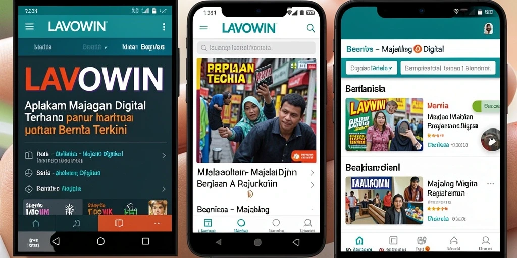 Tampilan antarmuka aplikasi LAVOWIN yang menarik dan informatif.