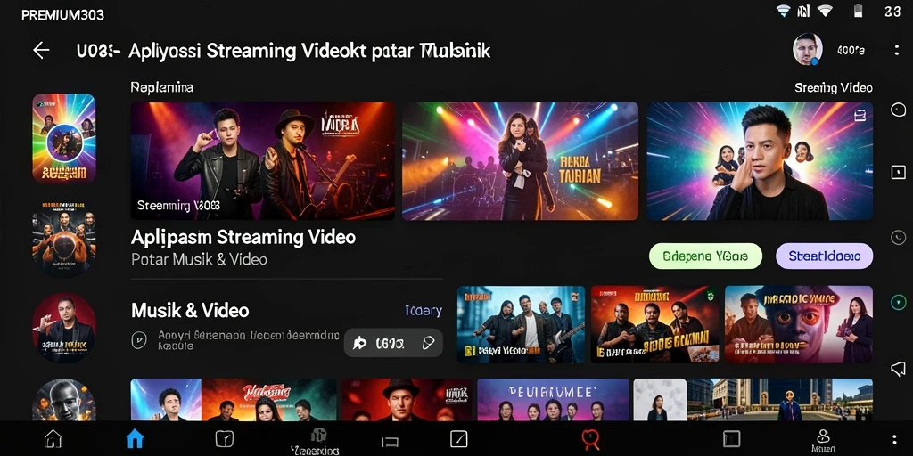Tampilan antarmuka PREMIUM303 yang sederhana dan mudah digunakan untuk streaming video.