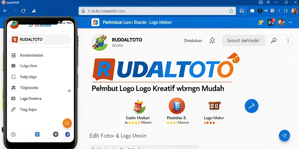 Antarmuka menarik dari RUDALTOTO yang menunjukkan fungsi Logo Maker.