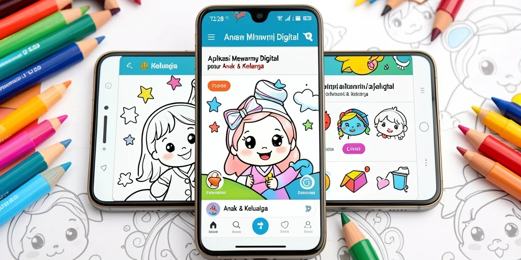Screenshot utama TO288 menampilkan antarmuka mewarnai digital yang ramah anak.
